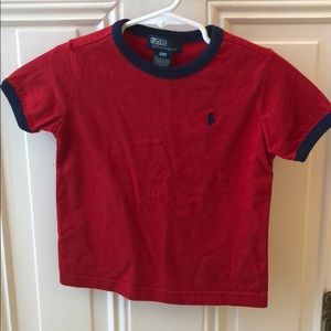 Boys Ralph Lauren Polo T-shirt size 2T red & navy